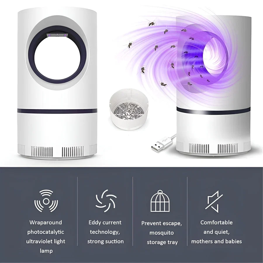 Indoor UV Light Insect Trap Mosquitoes and Flies Portable Killer - Image 12
